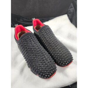 Christian Louboutin Men's Spike Sock Sneakers Black/Red Size 43/10